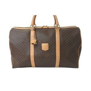 Celine Macadam Boston Brown Bag Leather